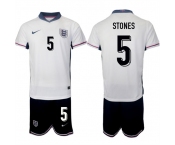 Men's England #5 John Stones 2024-25 White Home Soccer Jersey Suit