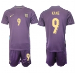 Men's England #9 Harry Kane 2024-25 Purple Away Soccer Jersey Suit
