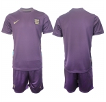 Men's England Blank 2024-25 Purple Away Soccer Jersey Suit