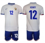 Men's France #12 Henry White 2024-25 Away Soccer Jersey Suit