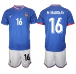 Men's France #16 Steve Mandanda Blue 2024-25 Home Soccer Jersey Suit