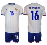 Men's France #16 Steve Mandanda White 2024-25 Away Soccer Jersey Suit