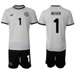 Men's Germany #1 Manuel Neuer White 2025 Home Soccer Jersey Suit