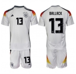 Men's Germany #13 Michael Ballack White 2024-25 Home Soccer Jersey Suit