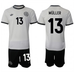 Men's Germany #13 Thomas Müller White 2025 Home Soccer Jersey Suit