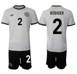 Men's Germany #2 Antonio Rüdiger White 2025 Home Soccer Jersey Suit
