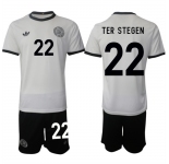 Men's Germany #22 Marc-Andre ter Stegen White 2025 Home Soccer Jersey Suit