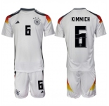 Men's Germany #6 Joshua Kimmich White 2024-25 Home Soccer Jersey Suit