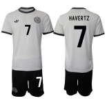 Men's Germany #7 Kai Havertz White 2025 Home Soccer Jersey Suit