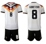 Men's Germany #8 Leon Goretzka White 2025-26 Home Soccer Jersey Suit