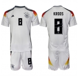 Men's Germany #8 Toni Kroos White 2024-25 Home Soccer Jersey Suit