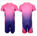 Men's Germany Custom Pink Purple 2024-25 Away Soccer Jersey Suit