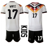 Youth Germany #17 WIRTZ National Team FIFA x World Cup 2026 Home White On Field Kids Jersey