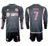 Men's Inter Miami CF #7 Mota 2023-24 Black Away Soccer Jersey Suit