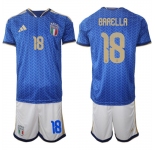 Men's Italy #18 BARELLA National Team FIFA x World Cup 2026 Home Blue On Field Jerseys