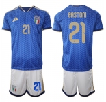 Men's Italy #21 BASTONI National Team FIFA x World Cup 2026 Home Blue On Field Jerseys