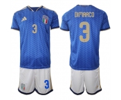 Men's Italy #3 DIMARCO National Team FIFA x World Cup 2026 Home Blue On Field Jerseys