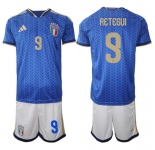 Men's Italy #9 RETEGUI National Team FIFA x World Cup 2026 Home Blue On Field Jerseys