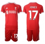 Men's Liverpool #17 Curtis Jones 2025 Red Home Soccer Jersey Suit