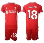 Men's Liverpool #18 Cody Gakpo 2025 Red Home Soccer Jersey Suit