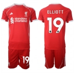 Men's Liverpool #19 Harvey Elliott 2025 Red Home Soccer Jersey Suit