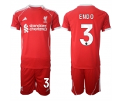 Men's Liverpool #3 Wataru Endo 2025 Red Home Soccer Jersey Suit