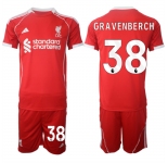 Men's Liverpool #38 Ryan Gravenberch 2025 Red Home Soccer Jersey Suit
