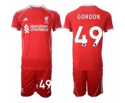 Men's Liverpool #49 Kaide Gordon 2025 Red Home Soccer Jersey Suit