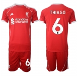 Men's Liverpool #6 Thiago 2025 Red Home Soccer Jersey Suit
