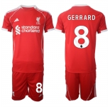 Men's Liverpool #8 Steven Gerrard 2025 Red Home Soccer Jersey Suit