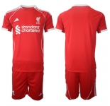 Men's Liverpool Blank 2025 Red Home Soccer Jersey Suit