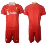 Men's Liverpool Custom 2024-25 Red Home Soccer Jersey Suit