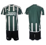 Men's Manchester United Blank Green 2023-24 Away Soccer Jersey