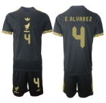 Men's Mexico #4 Edson Alvarez Black Gold 25-26 Soccer Jersey Suit