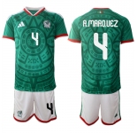 Men's Mexico #4 R.MARQUEZ National Team FIFA x World Cup 2026 Home Green On Field Jersey