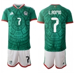 Men's Mexico #7 L.ROMO National Team FIFA x World Cup 2026 Home Green On Field Jersey