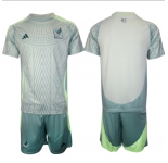 Men's Mexico Blank 2024-25 Green Away Soccer Jersey Suit