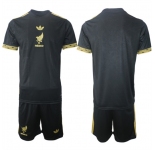 Men's Mexico Blank Black Gold 25-26 Soccer Jersey Suit