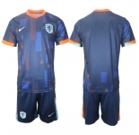 Men's Netherlands Custom Navy 2024-25 Away Soccer Jersey Suit