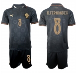 Men's Portugal #8 B.FERNANDES National Team FIFA x World Cup 2026 Away Gray On Eusebio special edition Jersey