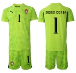 Men's Portugal Team #1 Diogo Costa 2025 Green Soccer Jersey Suit
