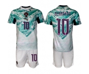 Men's Portugal Team #10 Bernardo Silva Green 2026 World Cup Away Soccer Jersey Suit