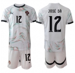 Men's Portugal Team #12 José Sa 2025 White Away Soccer Jersey Suit