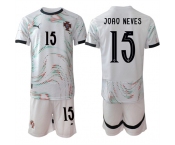 Men's Portugal Team #15 Joao Neves 2025 White Away Soccer Jersey Suit