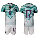 Men's Portugal Team #17 Rafael LeAo Green 2026 World Cup Away Soccer Jersey Suit