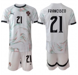 Men's Portugal Team #21 Francisco 2025 White Away Soccer Jersey Suit