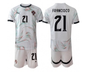 Men's Portugal Team #21 Francisco 2025 White Away Soccer Jersey Suit