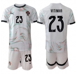 Men's Portugal Team #23 Vitinha 2025 White Away Soccer Jersey Suit