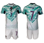 Men's Portugal Team #7 Luís Figo Green 2026 World Cup Away Soccer Jersey Suit