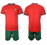 Men's Portugal Team Blank 2024-25 Red Home Soccer Jersey